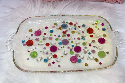 *Discounted Dots Glass Rolling Tray