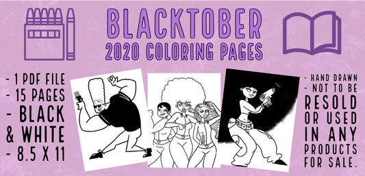 Blacktober 2020 Printable Coloring Pages